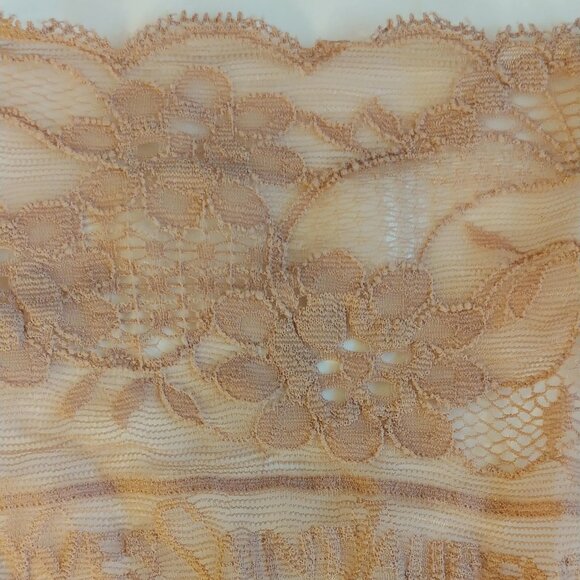 YSL YVES SAINT LAURENT Marilyn Stay-up Stockings Wide Lace Skin Beige Logo Brand - Picture 8 of 12